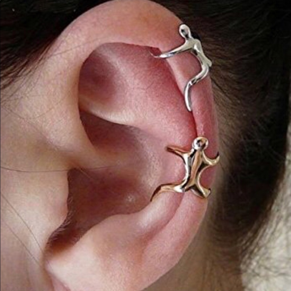 Clips Earrings Man Climbing